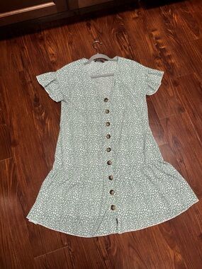 For Love And Lemons | Dresses | For Love Lemons Womens Green Polka Dot  Paula Ruched Midi Dress Size Small | Poshmark